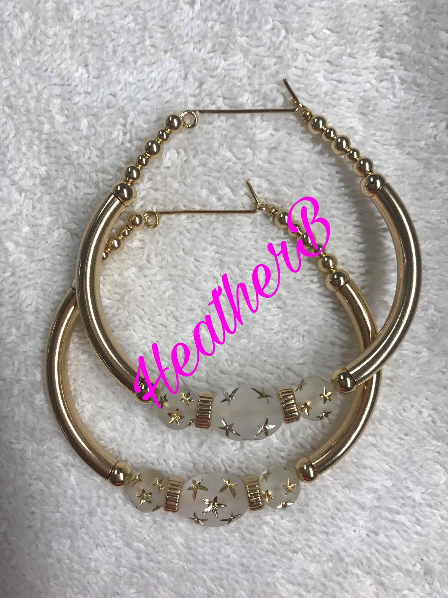 Starry Gold Hoops